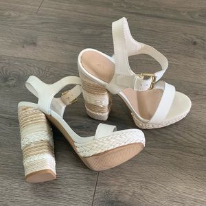White Aldo platform sandals size 7
